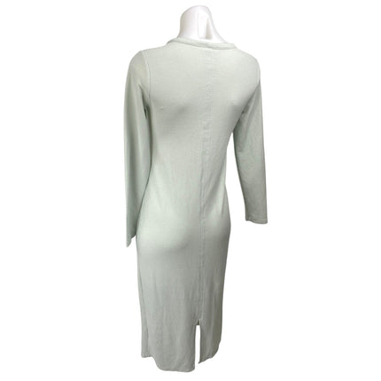 Athleta Wind Down Blue Long Sleeve Waffle Knit Henley Sleep Lounge Dress Size XS