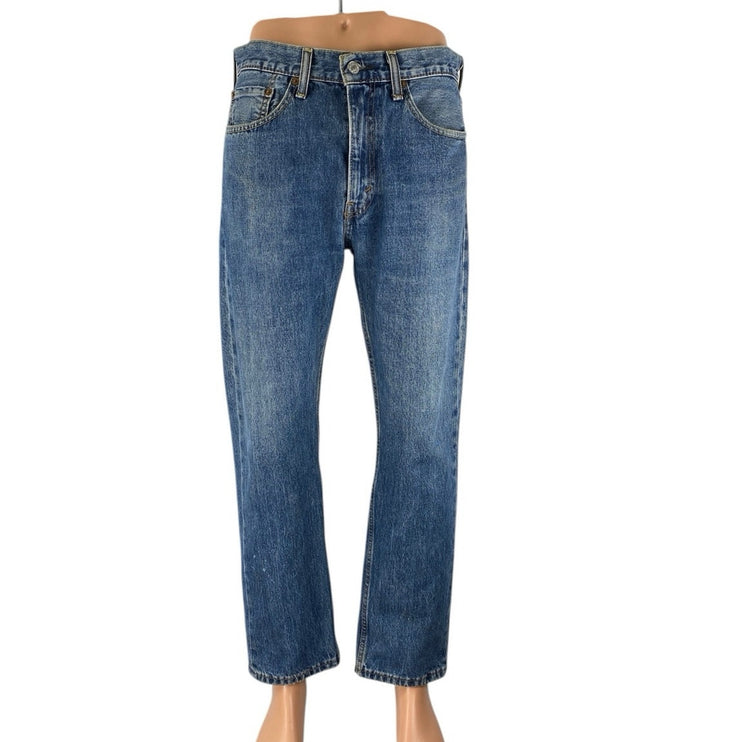 Levi's Men's Blue High Rise Medium Wash Straight Leg Denim Jeans Pants W33 L30