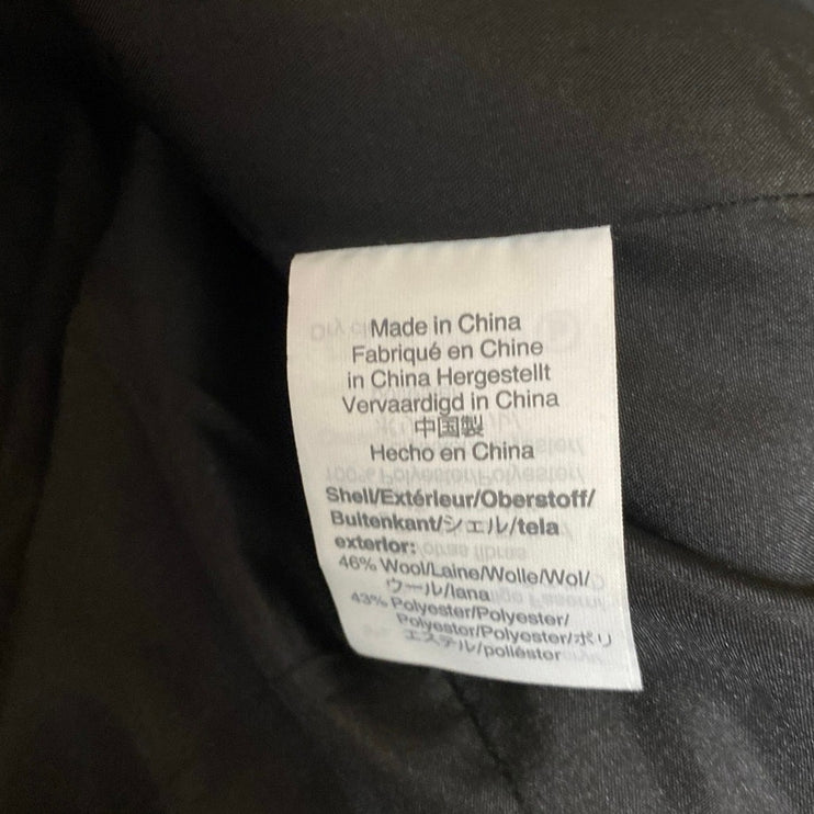 J.Crew Women's Black Wool Full Zip High Neck Long Sleeve Coat Jacket Top Size 12