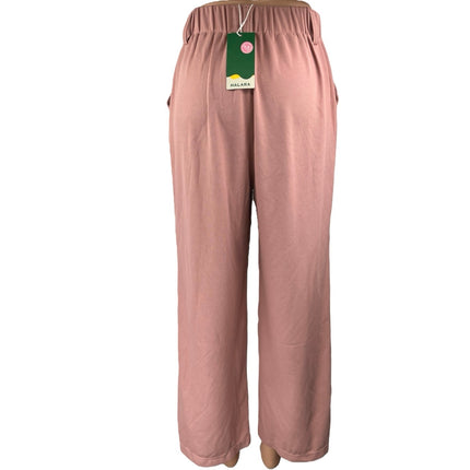 NEW Halara Women's Pink High Waisted Pleated Wide Leg Trousers Dress Pants Sz XS