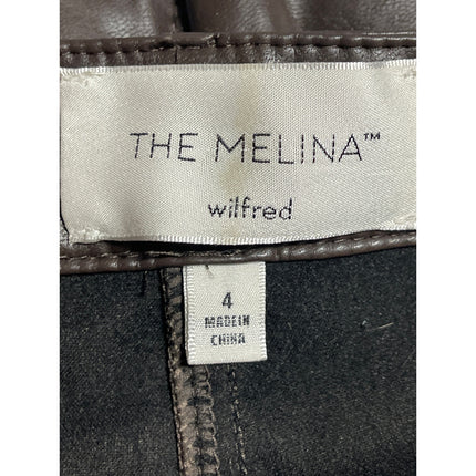Aritzia Wilfred The Melina Black Faux Leather High Rise Skinny Trouser Pants 4