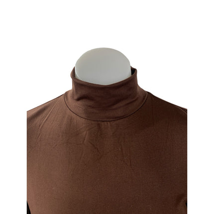 NEW Ekouver Women's Brown Long Sleeve Turtleneck Base Layer Sweater Top Size S