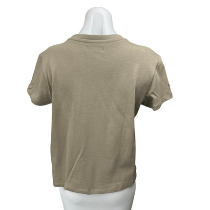 Wat. The Brand Women's Khaki Knit Short Sleeve Pullover Tee T-Shirt Tee Top XL