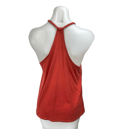 Zara Red Sleeveless Knit Braided Fringe Cami Camisole Racerback Tank Top Size L