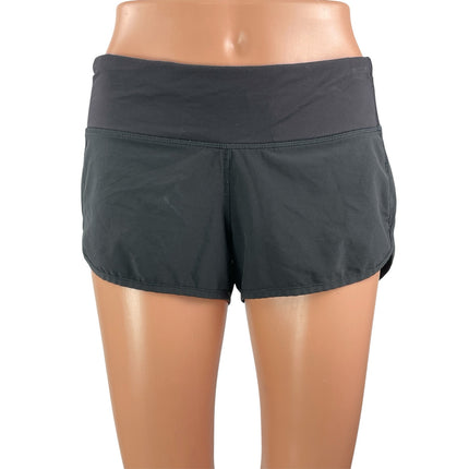 Lululemon Run Women's Black White Elastic Waist Athletic Speed Running Shorts 4