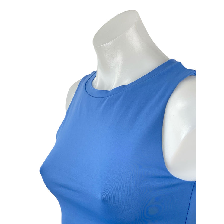 Aritzia Babaton Women's Blue High Neck Sleeveless Cami Tank Crop Top Size M