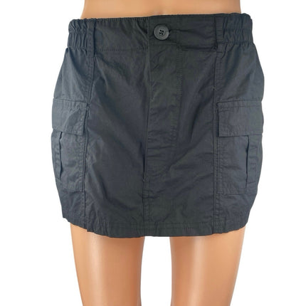 NEW Fashion Nova Best Kept Secret Black Elastic Waist Cargo Mini Skirt Size S
