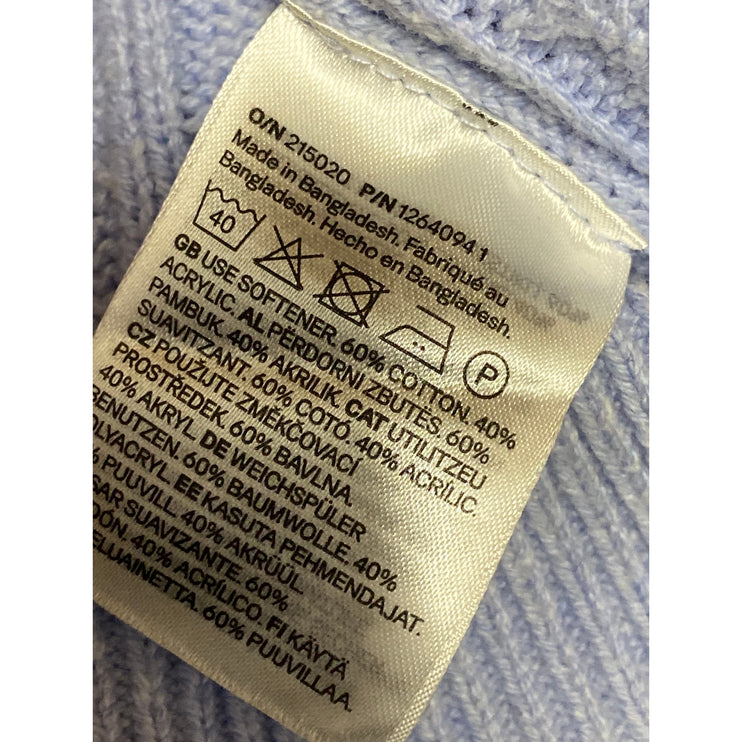 H&M Women's Blue Cable Knit Long Sleeve Button Down Crop Cardigan Sweater Top S