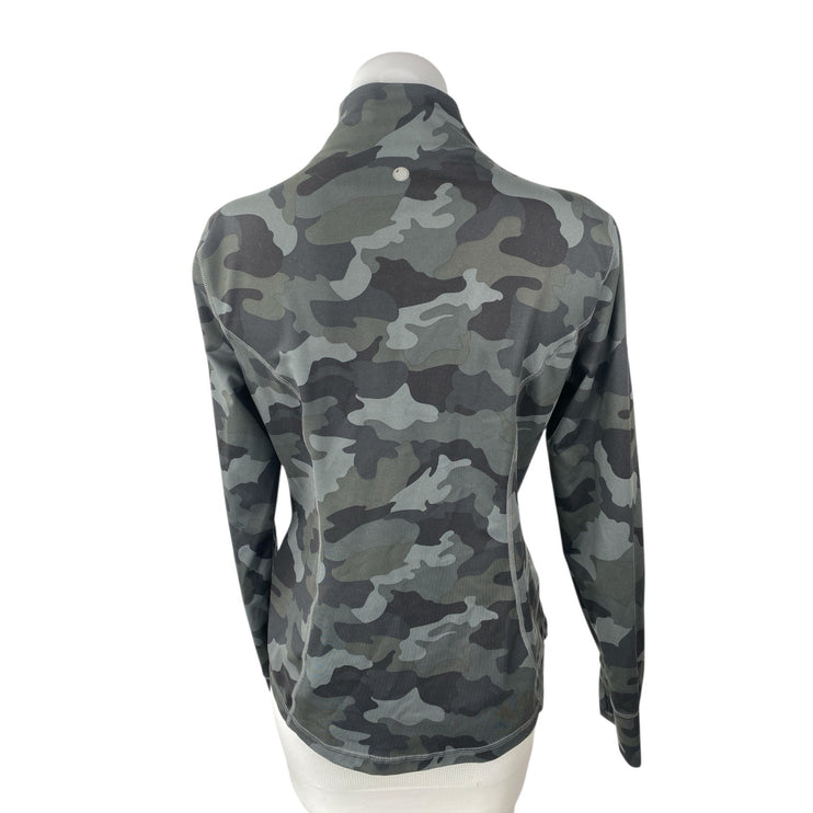 Yogalicious Lux Camouflage Long Sleeve Yoga Activewear Athletic Coat Jacket Sz M