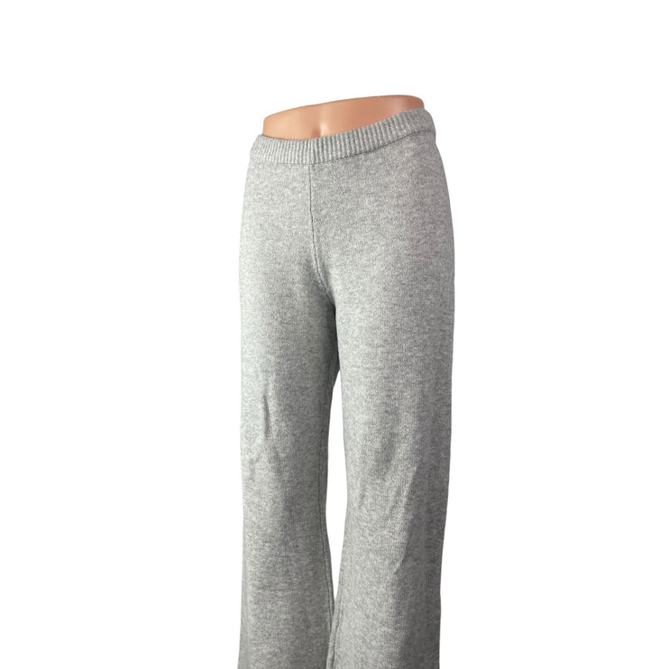 Gap Women's Gray High Waisted Wide Leg Flare Trousers Knit Lounge Pants Size M