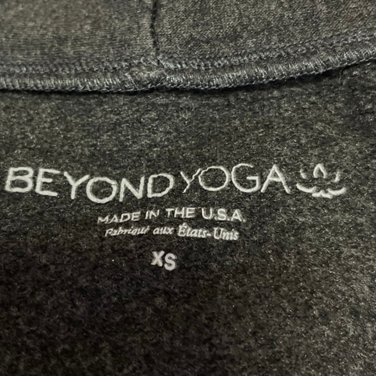 Beyond Yoga Gray Black Open Front Long Sleeve Longline Cardigan Sweater Top XS