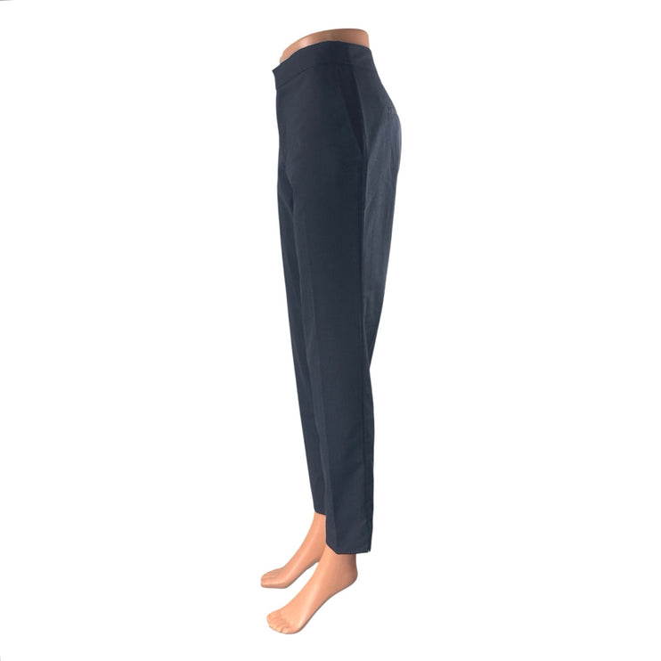 Zara Women's Black High Rise Slim Straight Leg Career Trousers Pants Size 4