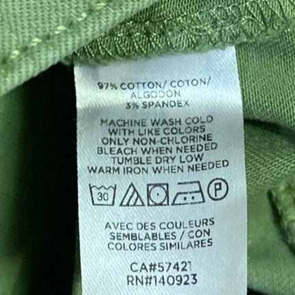 Ann Taylor LOFT Women's Green Mid Rise Skinny Frayed Raw Hem Trousers Pants Sz 2