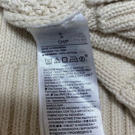 Gap Women's Cream Cable Knit High Neck Long Sleeve Pullover Sweater Top Size S