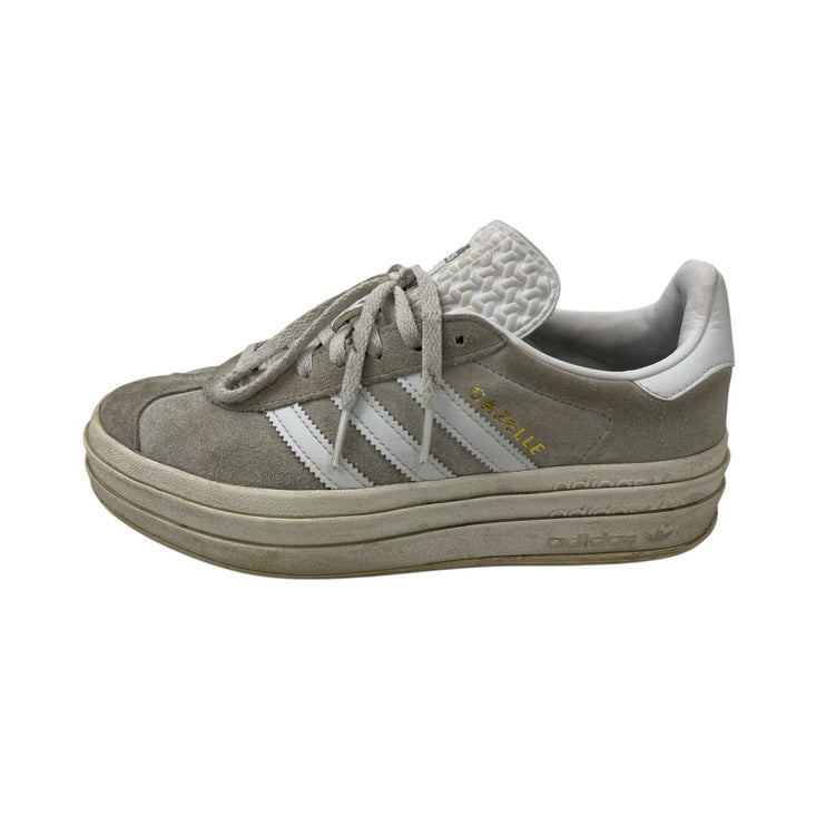 Adidas Gazelle Women's Gray White Suede Lace Up Low Top Sneakers Shoes Size 7.5