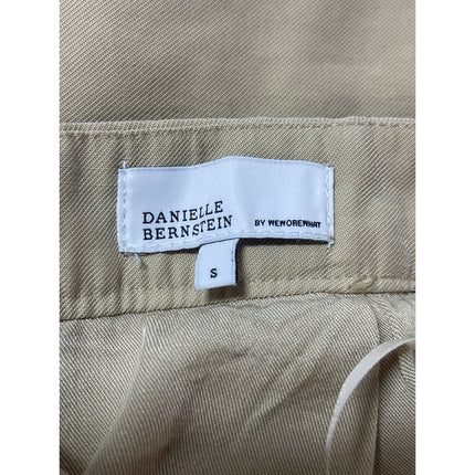 Danielle Bernstein Women's Beige Khaki Pleated Twill Mini Pencil Skirt Size S/P