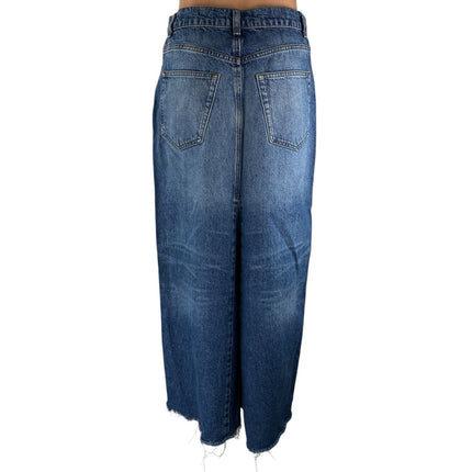 Reformation Jeans Tazz Blue High Slit High Waist Maxi Denim A-Line Skirt Size 27