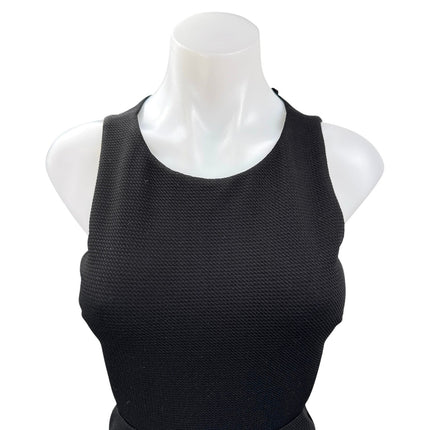 Aqua Women's Black Sleeveless Cutouts Zipper Mini Pencil Sheath Dress Size M