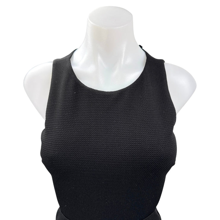 Aqua Women's Black Sleeveless Cutouts Zipper Mini Pencil Sheath Dress Size M