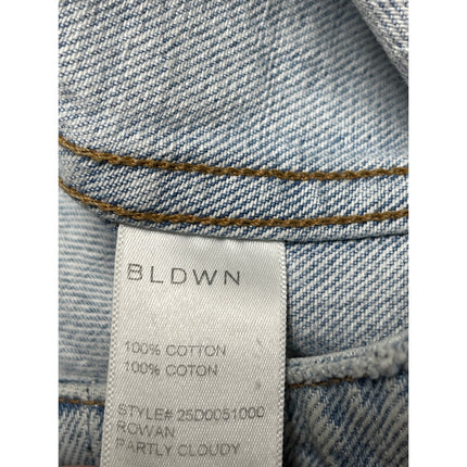 BLDWN Women's Blue Light Wash Long Sleeve Button Up Denim Jean Jacket Size S