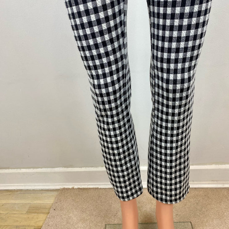 Urban Outfitters Gingham Checkered Black White High Waist Flared Leg Pants- XS