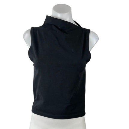 Zara Women's Black Mock Neck Sleeveless Tank Casual Stretch Blouse Top Size M