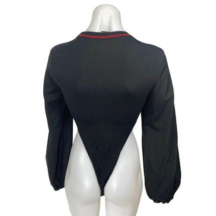 Shein Women's Black Car Graphic Print Long Sleeve Sweatshirt Bodysuit Top Size 4