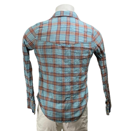 Abercrombie & Fitch Men's Blue Plaid Flannel Long Sleeve Button Down Shirt Top M