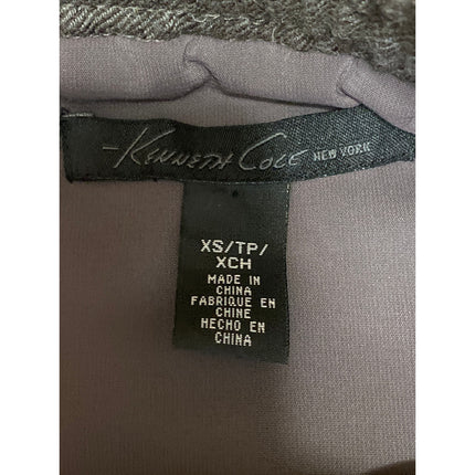Kenneth Cole Gray Wool Drawstring Elastic Waist Mini Straight Pencil Skirt Sz XS