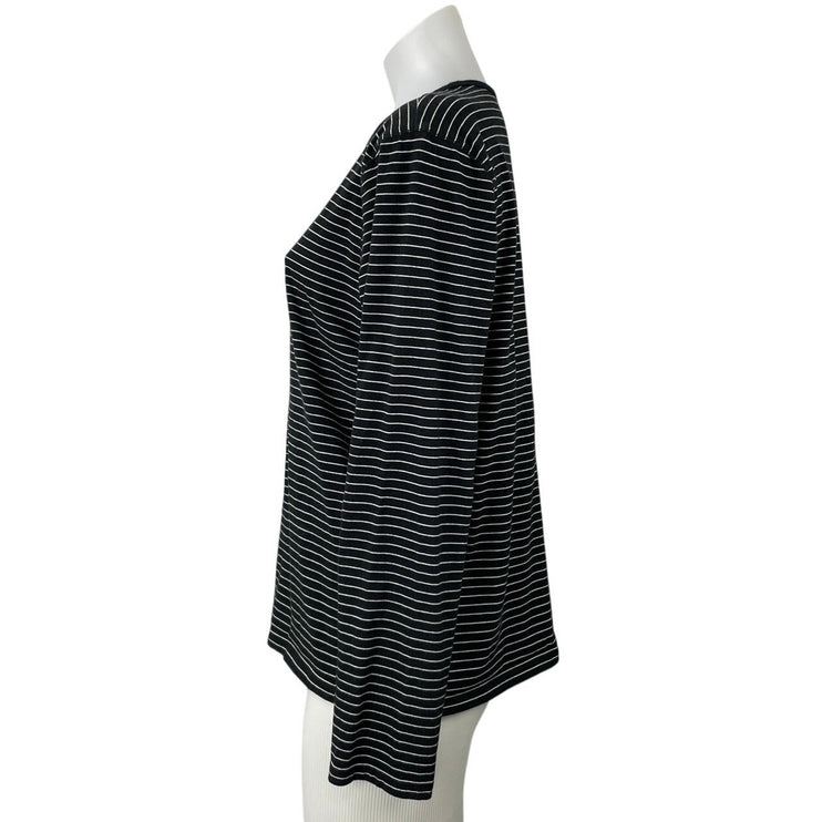 Lauren Jeans Co Womens Stripe Embellished Graphic Long Sleeve Tee T-Shirt Top XL