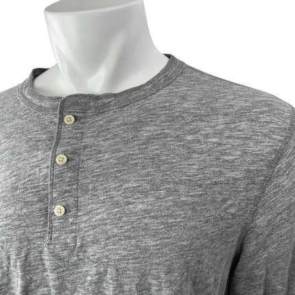 Faherty Men's Gray Long Sleeve Crewneck Basic Henley T Shirt Tee Top Size XL