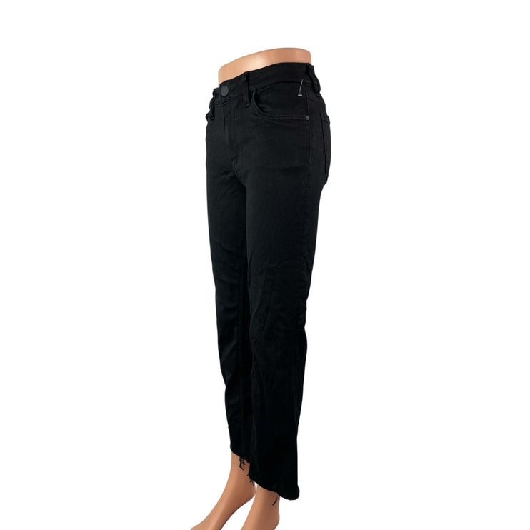 KUT From The Kloth Kelsey Ankle Flare Women's Black Mid Rise Denim Jeans Size 0