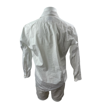 Calvin Klein Mens White Slim Fit Long Sleeve Button Down Dress Shirt Top Size 16