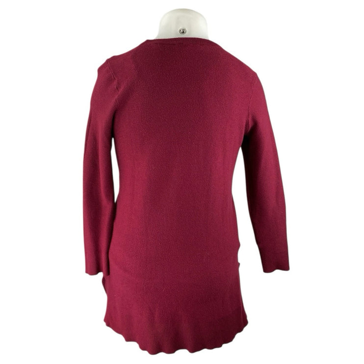 Cyrus Women's Red Long Sleeve Crew Neck Knit Tunic Sweatshirt Sweater Top Size L