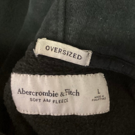 Abercrombie & Fitch Men's Black Oversized Pullover Hoodie Sweat Shirt Top Size L