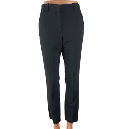 H&M Womens Black High Rise Slim Straight Career Work Ankle Trousers Pants Size 4