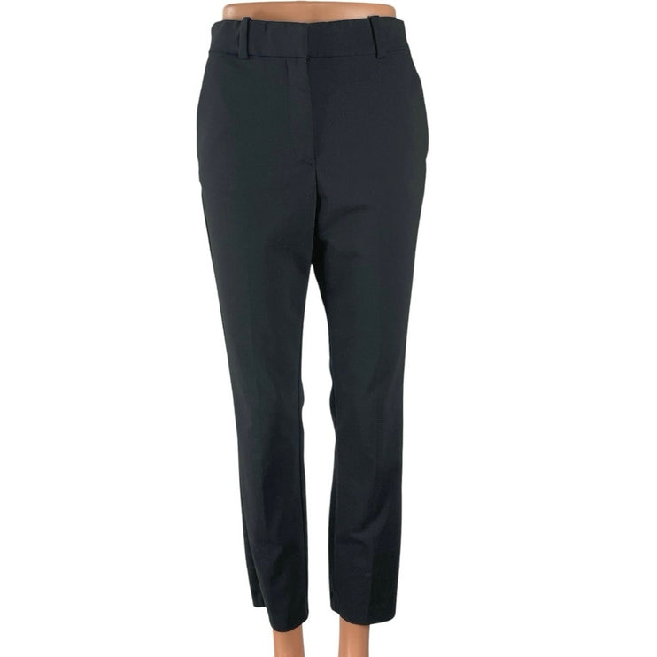 H&M Womens Black High Rise Slim Straight Career Work Ankle Trousers Pants Size 4