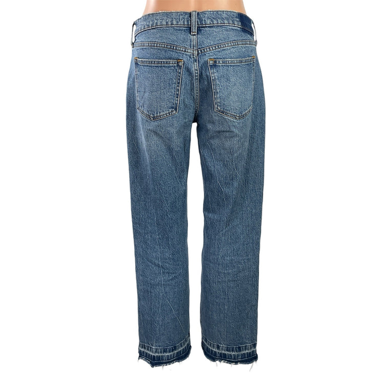 Abercrombie & Fitch The Baggy Low Rise Women's White Wide Leg Denim Jean Size 0