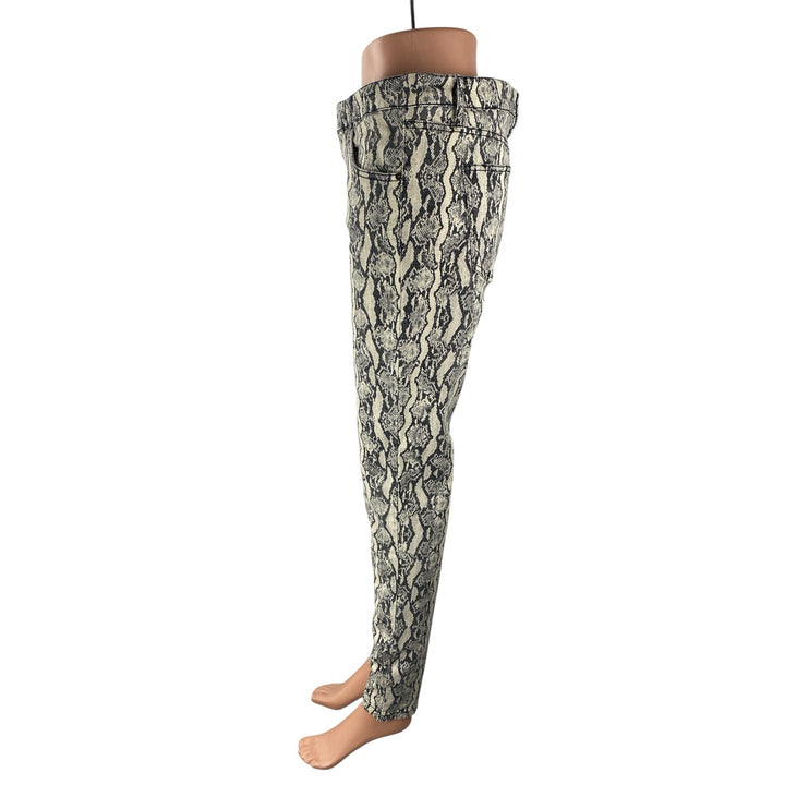 Wild Fable Women's Gray Snakeskin High Rise Skinny Jeggings Trousers Pants Sz 12