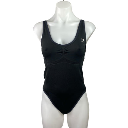 Gymshark Women's Black Scoop Neck Sleeveless Thong Tank Bodysuit Top Size M