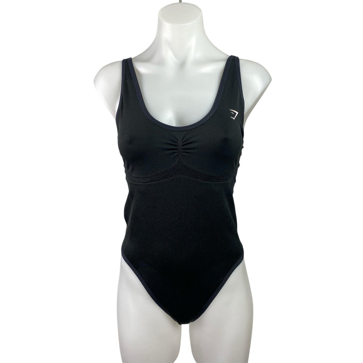 Gymshark Women's Black Scoop Neck Sleeveless Thong Tank Bodysuit Top Size M