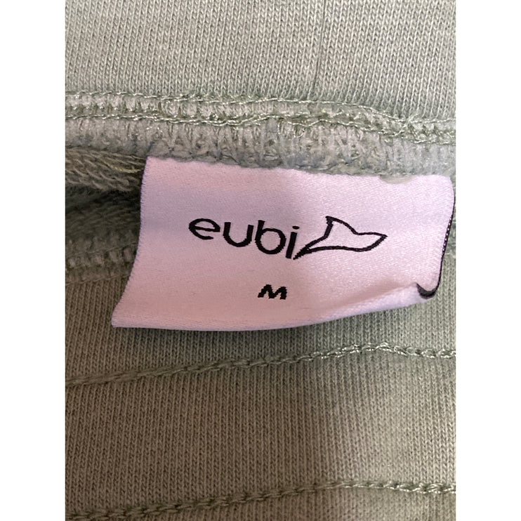 Eubi Women's Green Cotton High Rise Casual Activewear Athletic Sweat Shorts Sz M