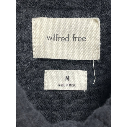Aritzia Wilfred Free Womens Blue Gray Collar Long Sleeve Button Down Shirt Top M