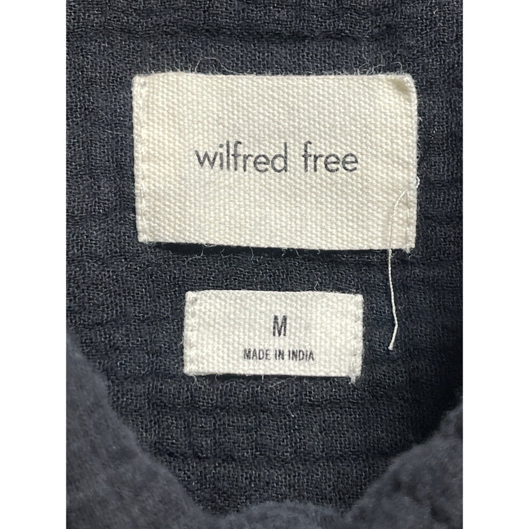Aritzia Wilfred Free Womens Blue Gray Collar Long Sleeve Button Down Shirt Top M
