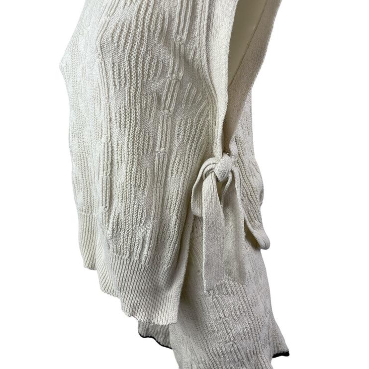 Alohas Women's Beige Knit Sleeveless Mock Neck Tie Shorts 2 Piece Set Size S/XS