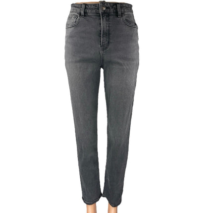 American Eagle Women's Black High Waist Straight Skinny Denim Mom Jeans Pants 2