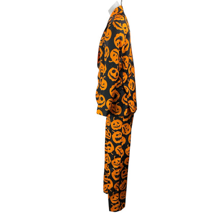 Spirit Adult Jack O Lantern Black Orange Long Sleeves Pumpkin 2 Piece Sets Sz S