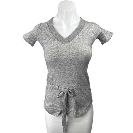 Bongenie Grieder Gray Cashmere Short Sleeve Drawstring Sweater Shirt Top Size XS