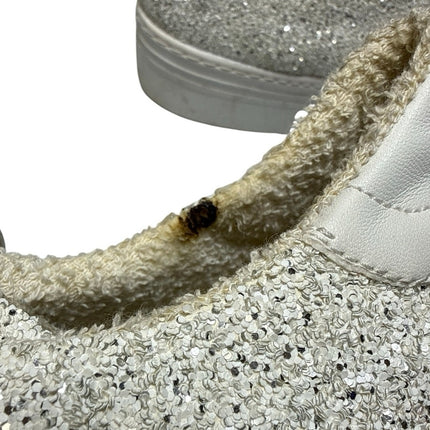 Steve Madden Womens White 2 Star Glitter Low Top Platform Sneakers Shoes Size 41