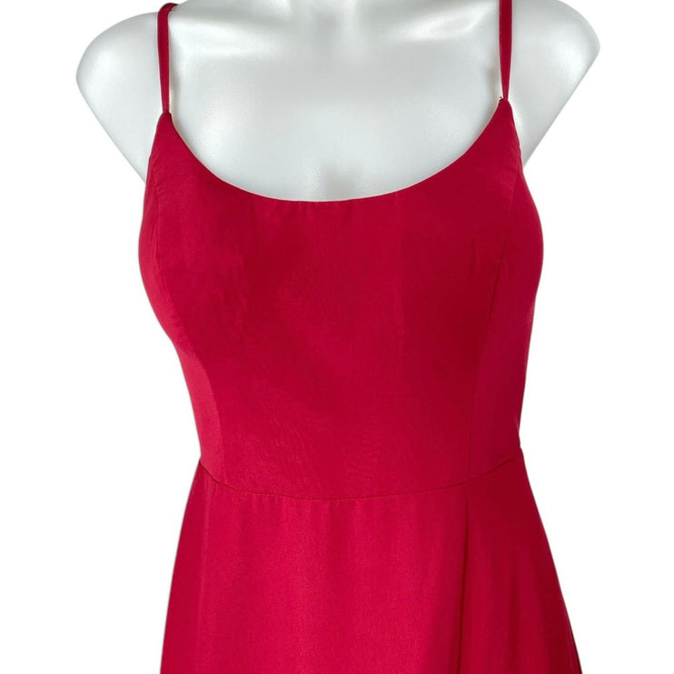 NEW Azazie Moira Red Sleeveless Cami Camisole Tank A Line Maxi Dress One Size